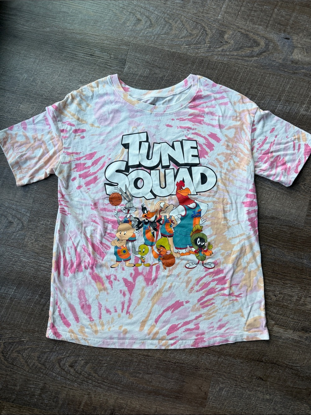 Tune Squad Tie-Dye Short Sleeve Tee - Pink/Peach